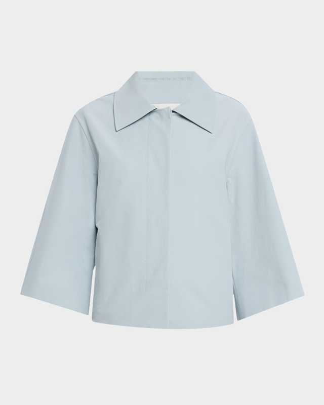 Cropped 3/4-Sleeve Boxy Jacket